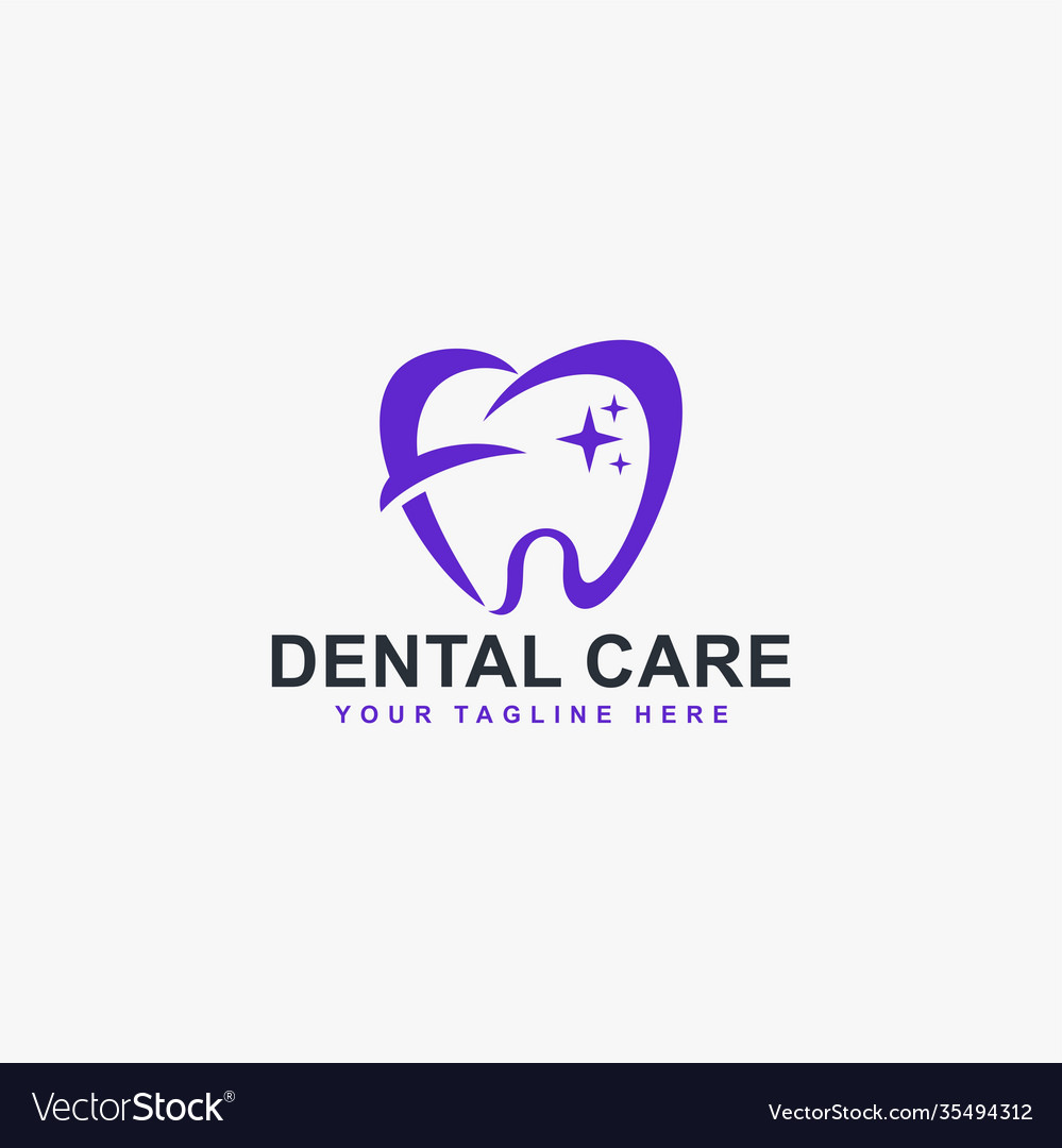 Dental clinic logo design care sign symbol Vector Image