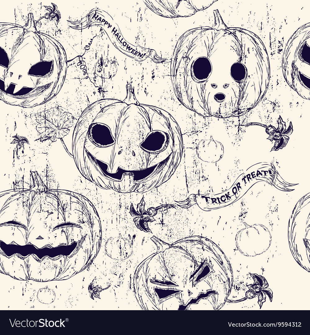 Halloween seamless background with pumpkin