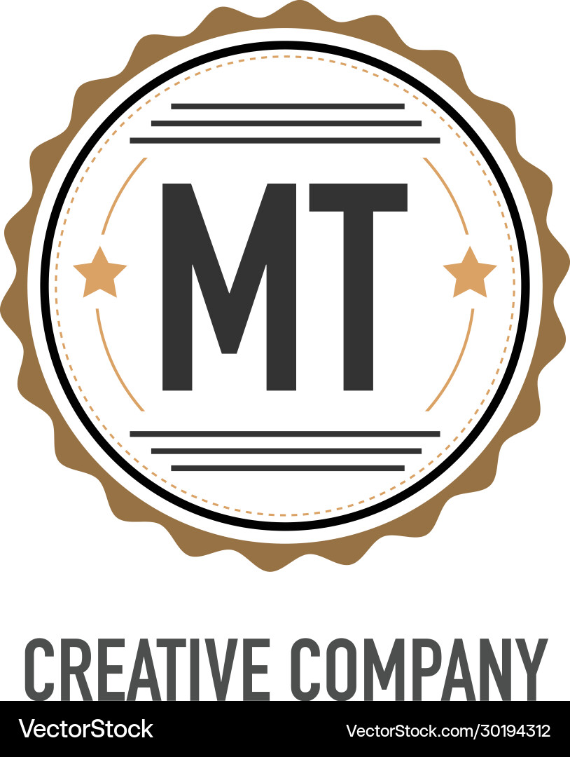 Initial letter mt creative design template Vector Image