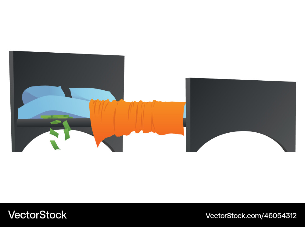 Keep money under bed mattress poor financial Vector Image