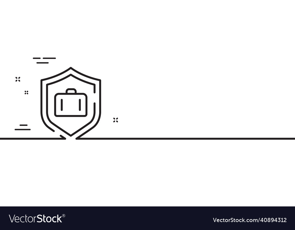 Luggage protect line icon suitcase bag sign