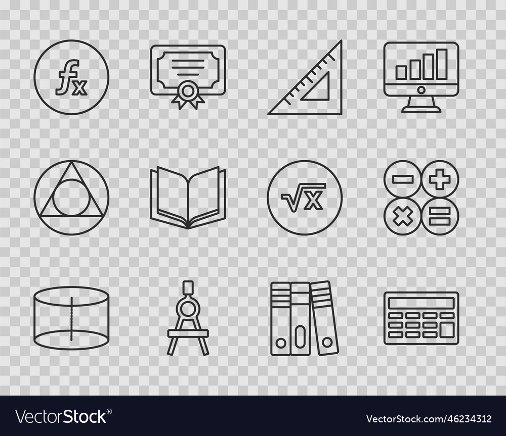 Set line geometric figure cylinder calculator