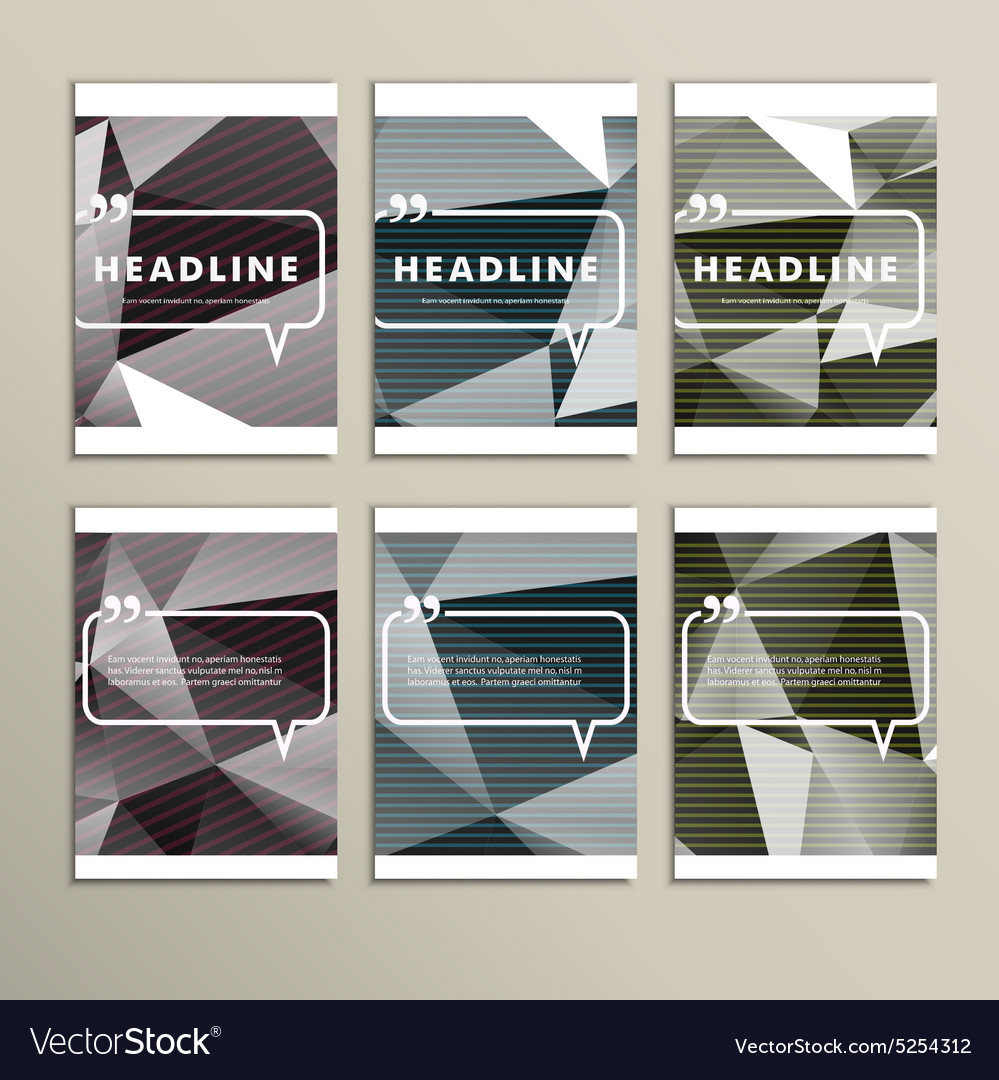 Set of brochures for design in abstract style