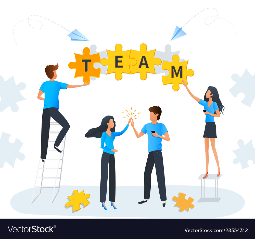 Teamwork or partnership business concept Vector Image