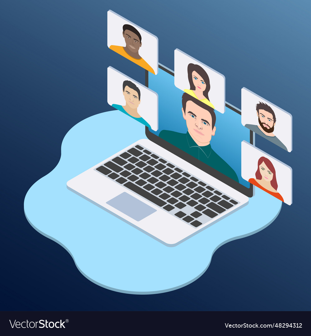 Video conference online meeting learning or web Vector Image