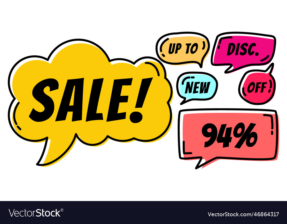 94 sale discount bubble cloud chat comic colorful