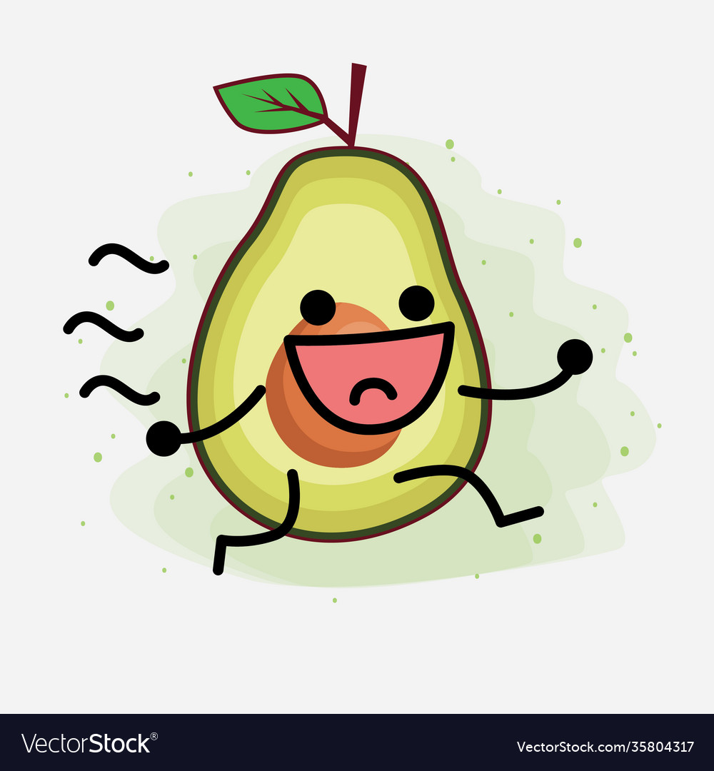 Avocado cute character Royalty Free Vector Image