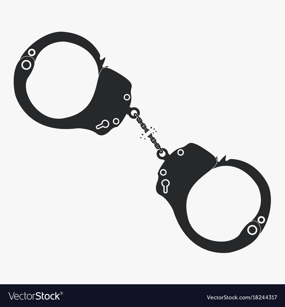 Broocken handcuffs crime Royalty Free Vector Image