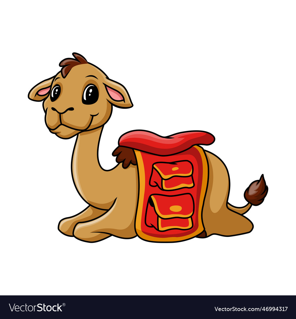 Cartoon funny a camel sitting Royalty Free Vector Image