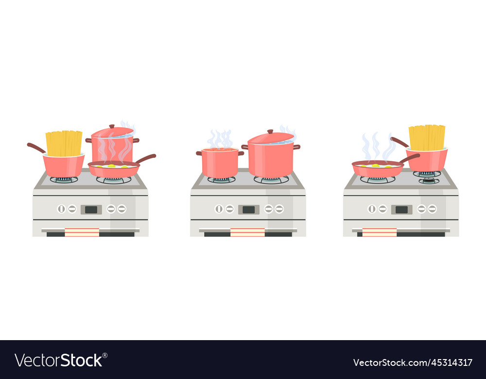 Cooking plate set Royalty Free Vector Image VectorStock