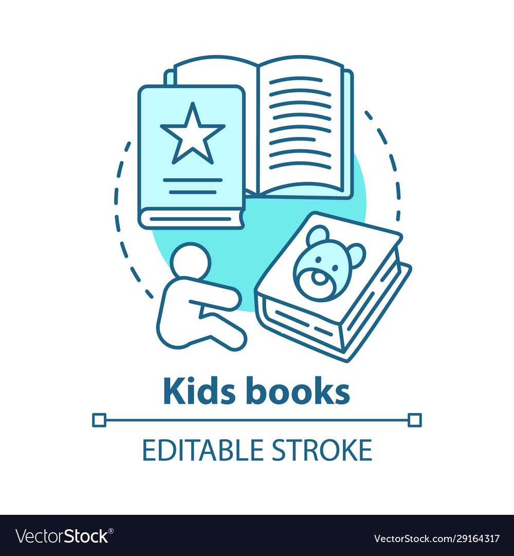 Kids books concept icon children literature idea