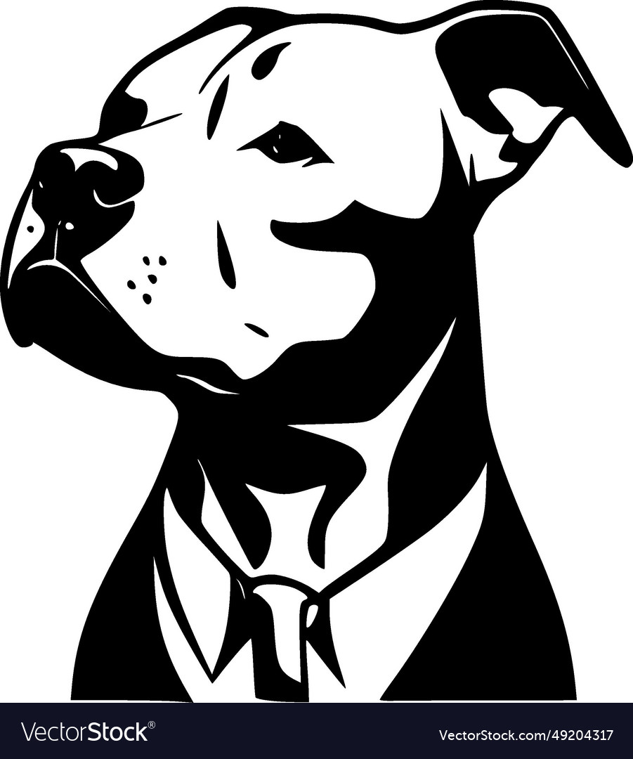 Pitbull black and white Royalty Free Vector Image