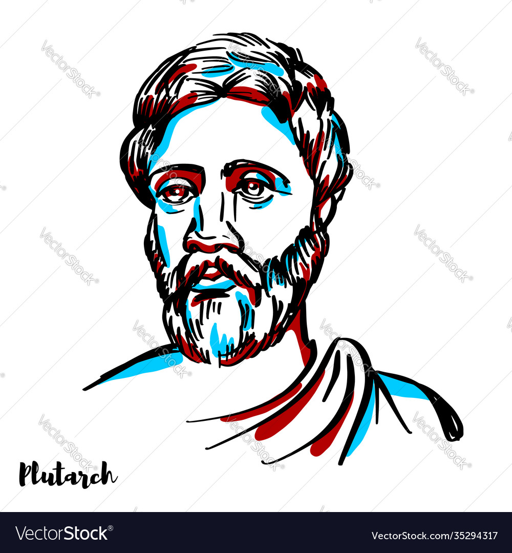 Plutarch portrait Royalty Free Vector Image - VectorStock