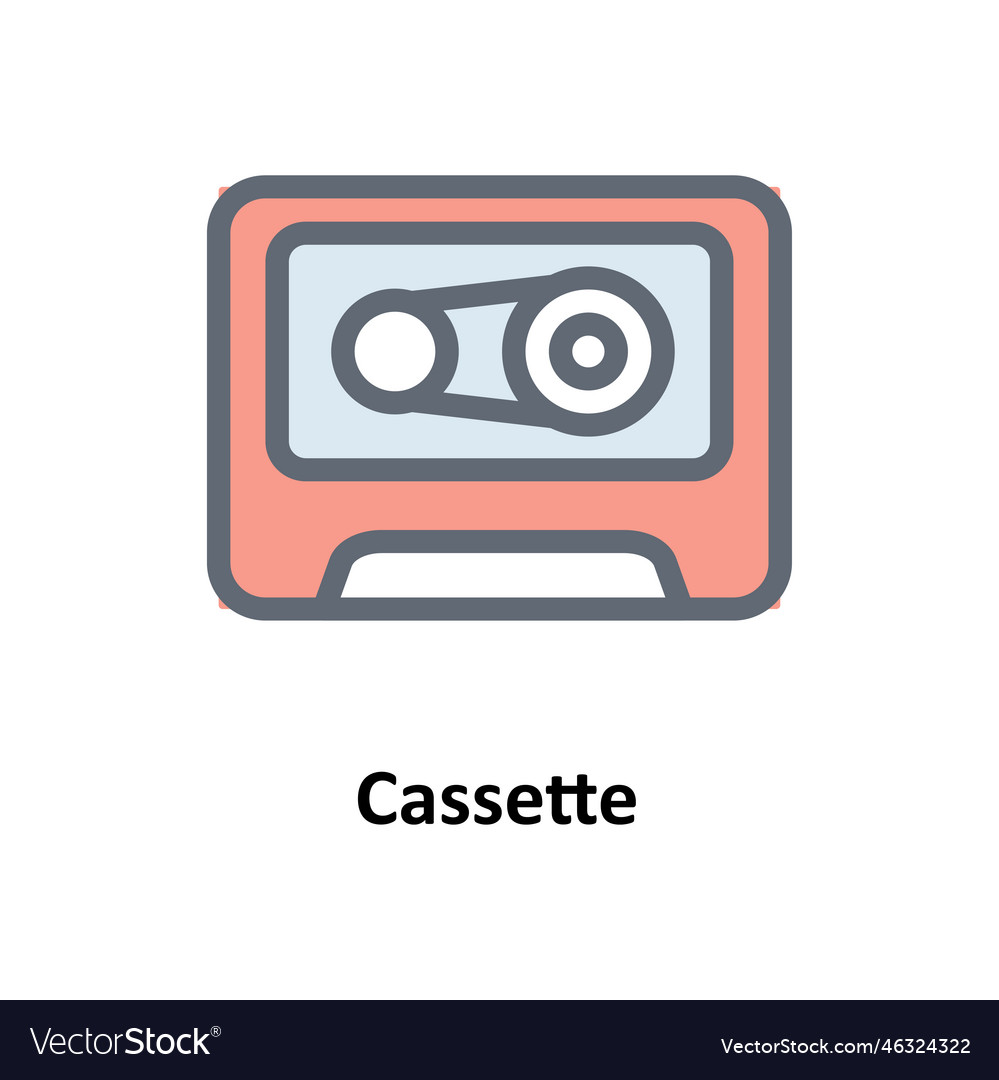 Cassette fill outline icons simple stock