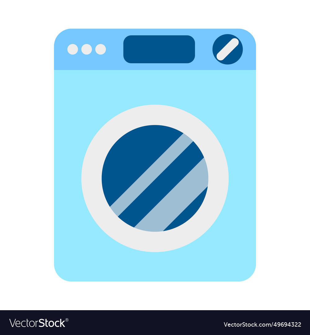 Flat washing machine on white Royalty Free Vector Image
