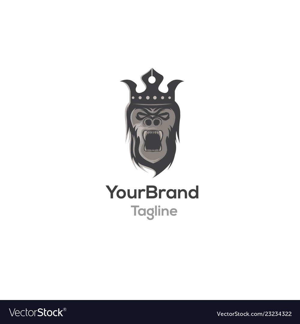 Gorilla king logo template vector image Gorilla king logo template