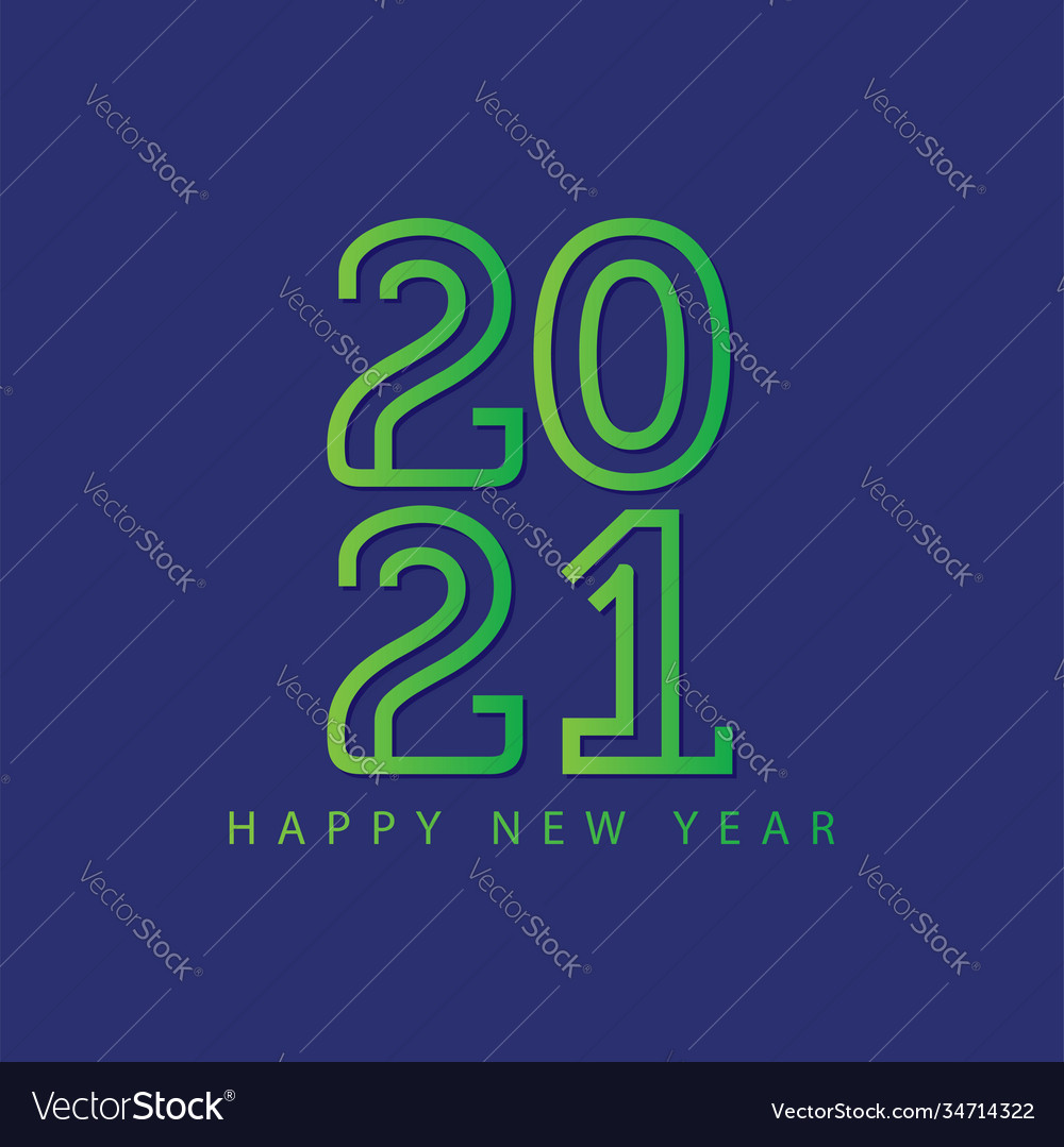 Happy new year 2021 elegant colorful gradient Vector Image