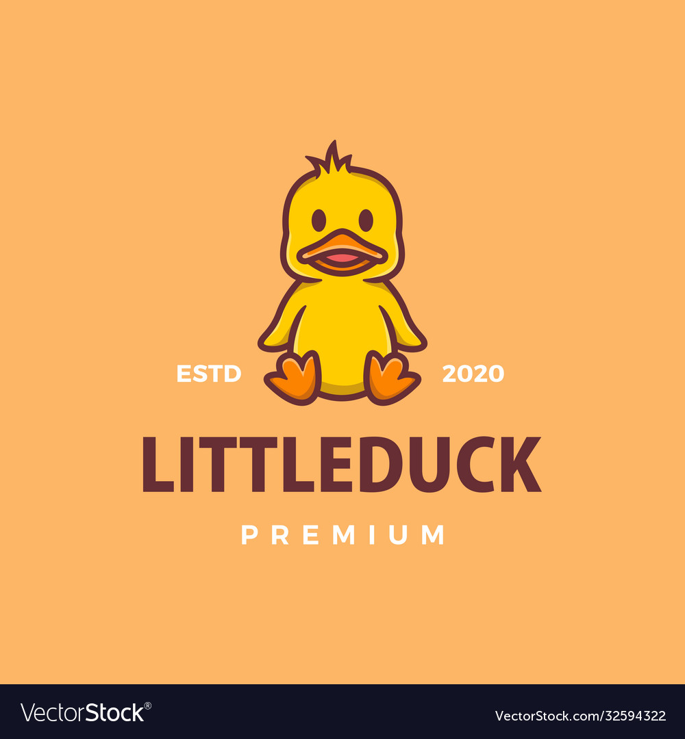 Little duck cartoon logo icon vector image Little duck cartoon logo icon