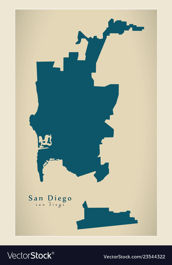 Modern Map San Diego City Of The Usa Royalty Free Vector 8901