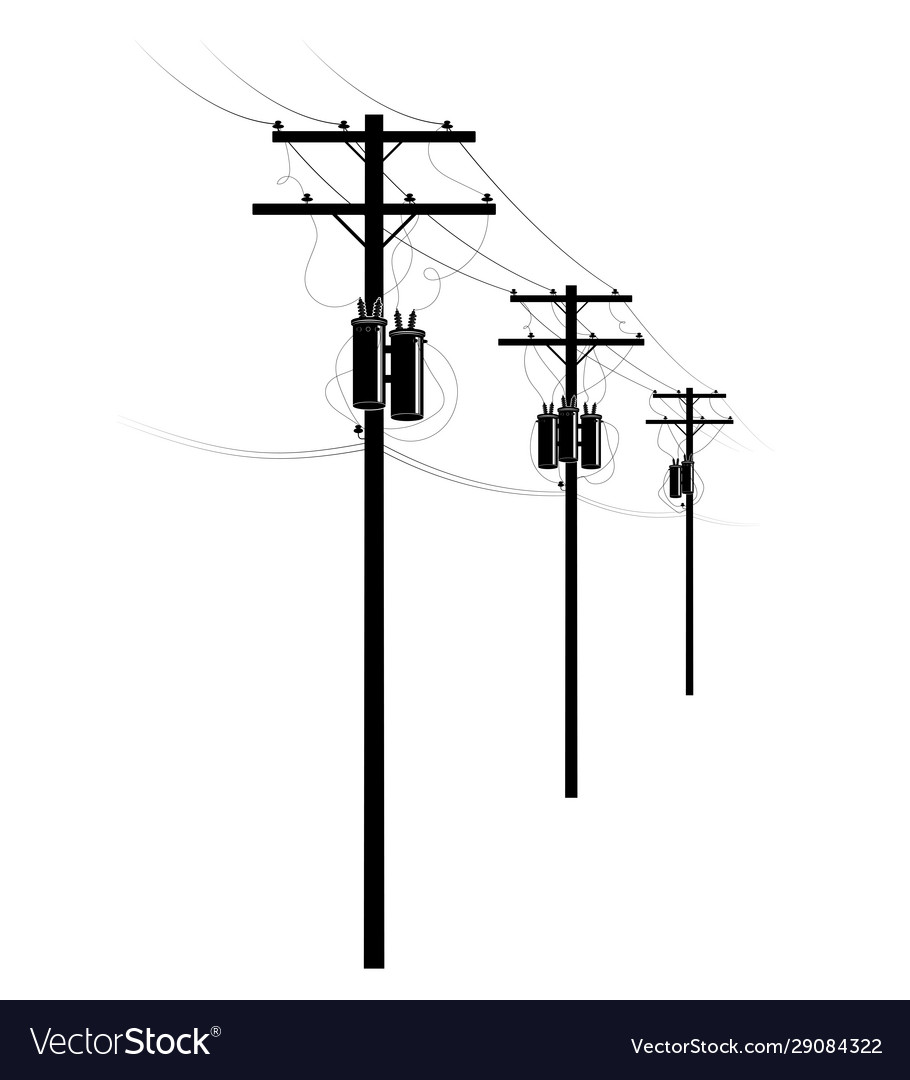 Power supply residential buildings a row Vector Image