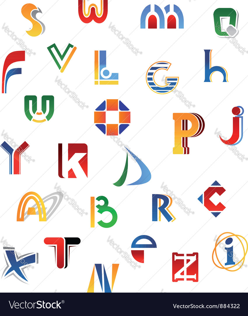 Set of full alphabet letters