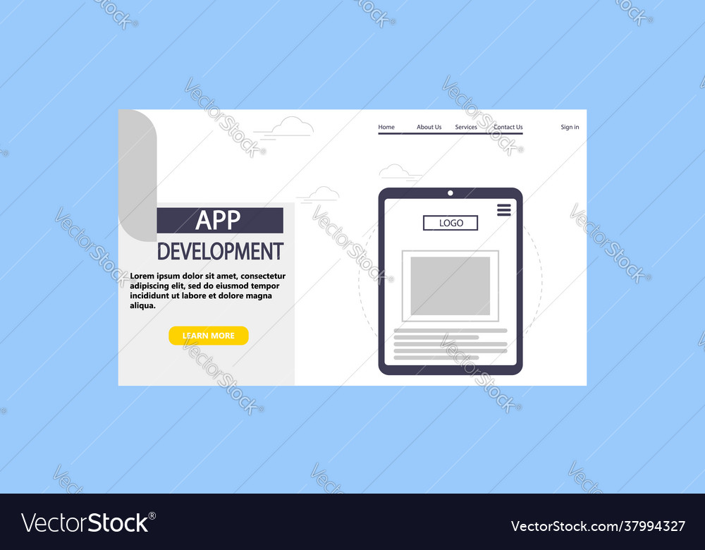 App-Entwicklung Landing Page Konzept modern