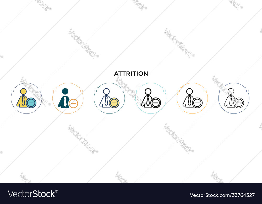 Attrition icon in filled thin line outline Vector Image