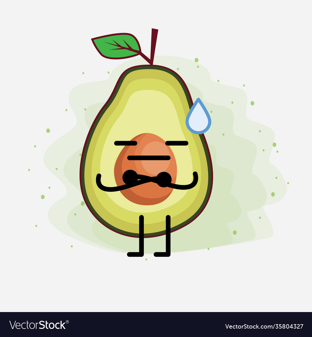 Avocado cute character Royalty Free Vector Image