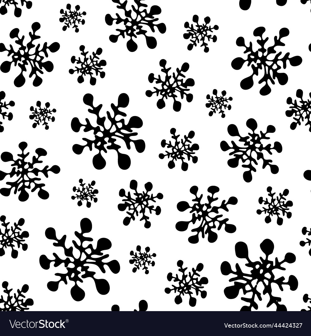 Black and white seamless pattern with silhouettes