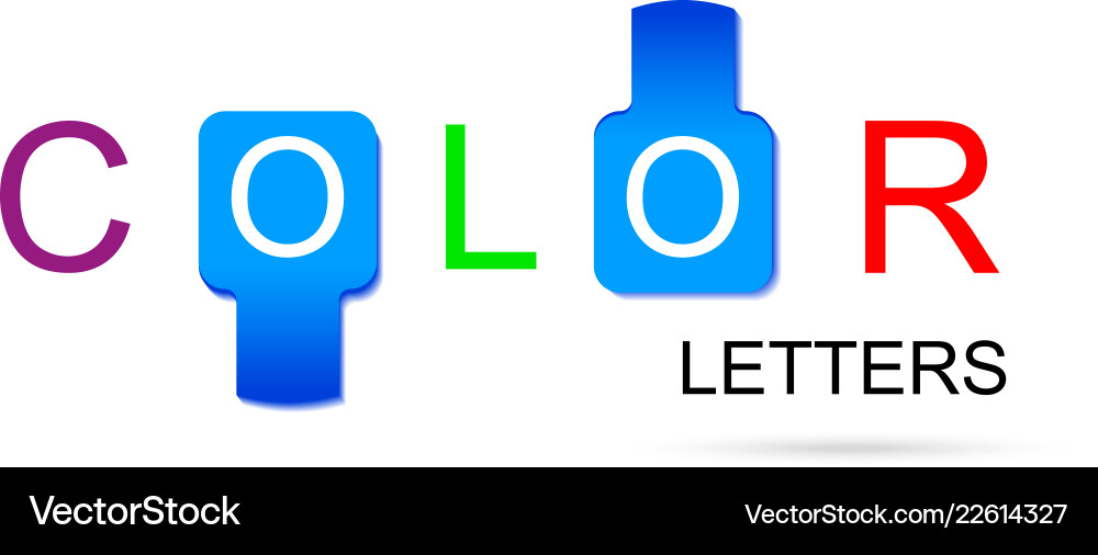 Colorful letters with inserts in the form Vector Image