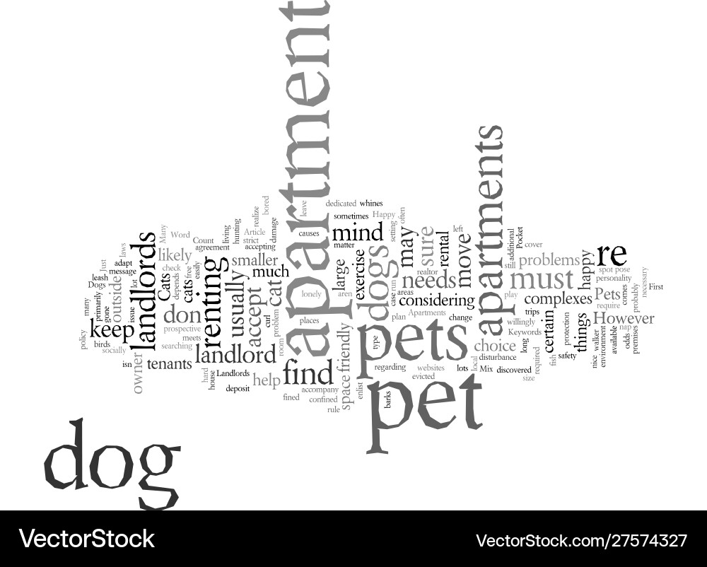 Do pets and apartments mix Royalty Free Vector Image