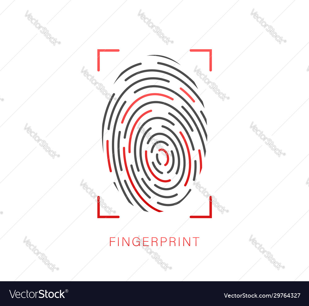 Fingerprint icon cyber security concept digital