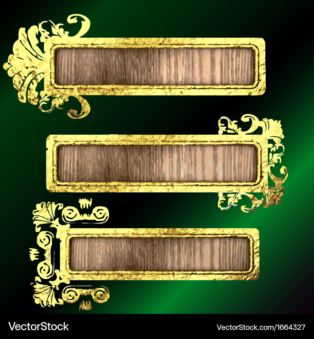 Golden frames set Royalty Free Vector Image - VectorStock