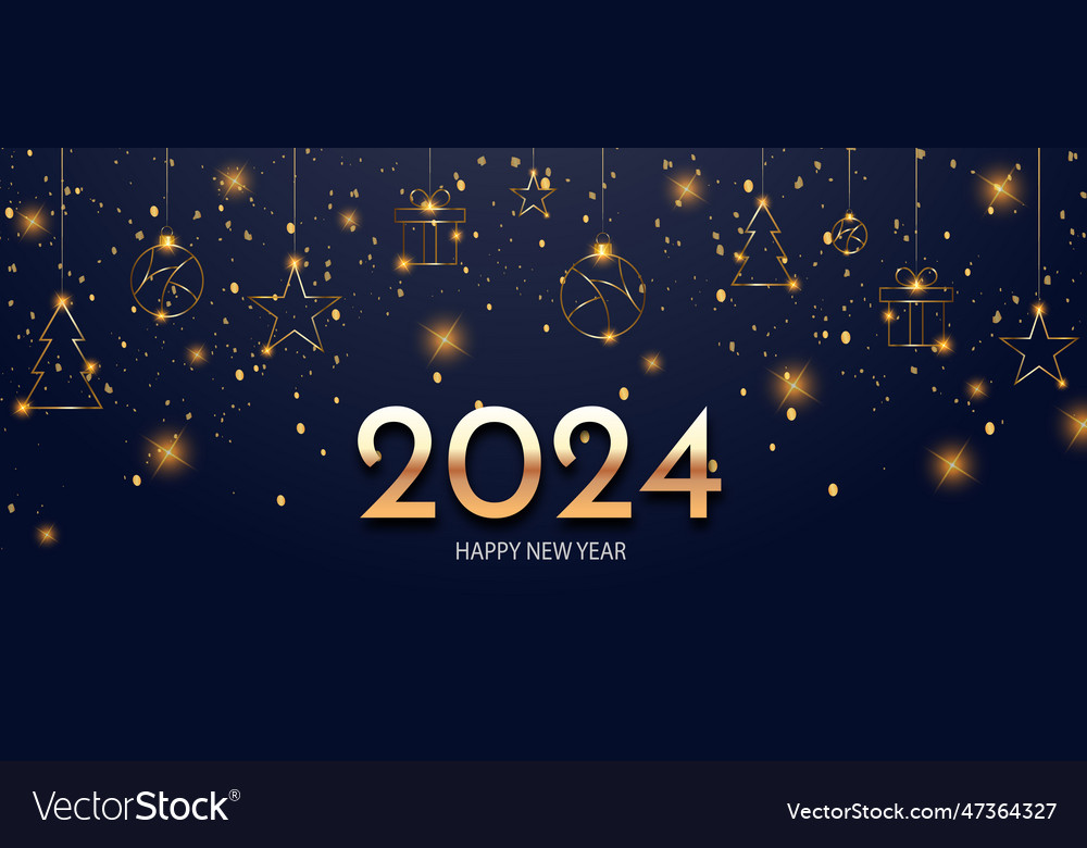 Happy new 2024 year background Royalty Free Vector Image