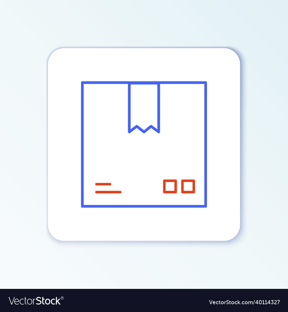 Line cardboard box with traffic symbol icon