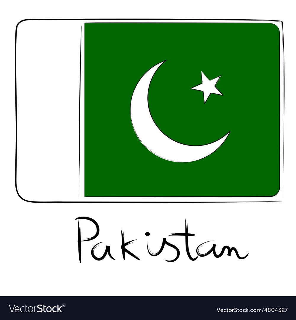 Pakistan Flagge doodle