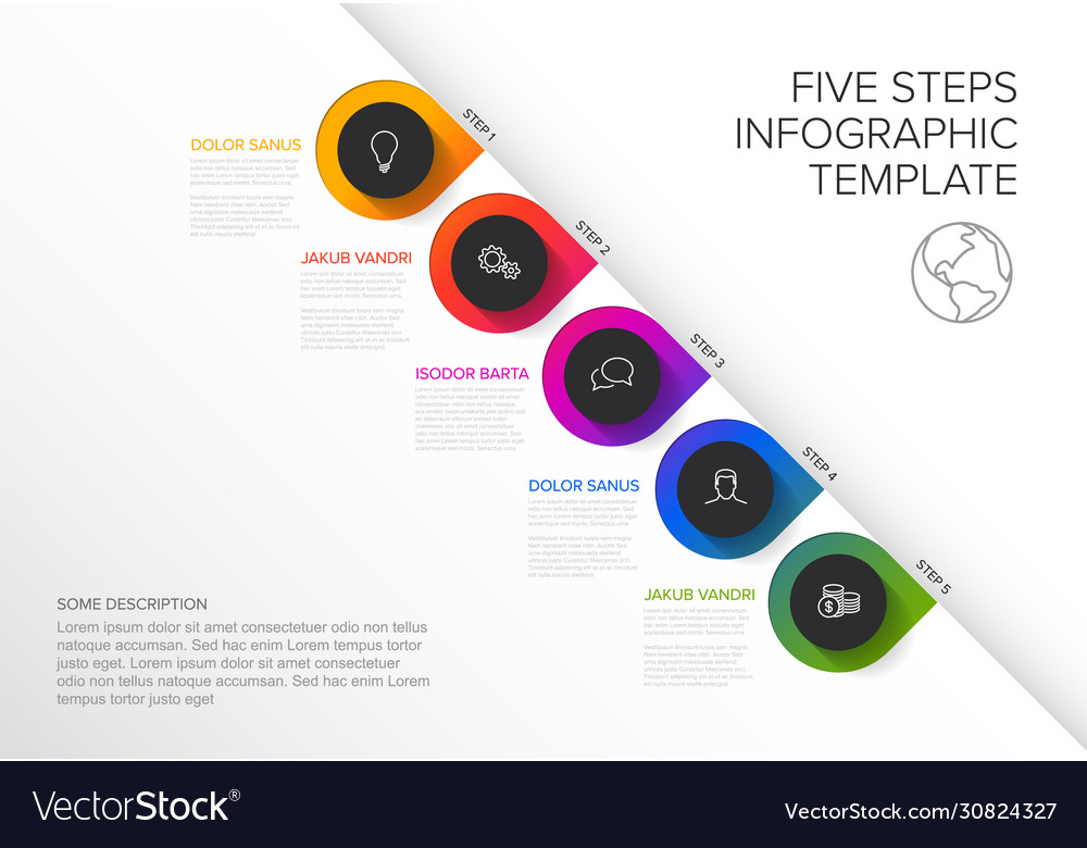 Progress steps template Royalty Free Vector Image