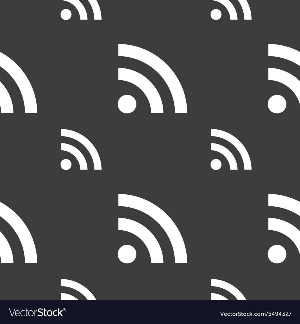 Rss feed icon sign seamless pattern on a gray