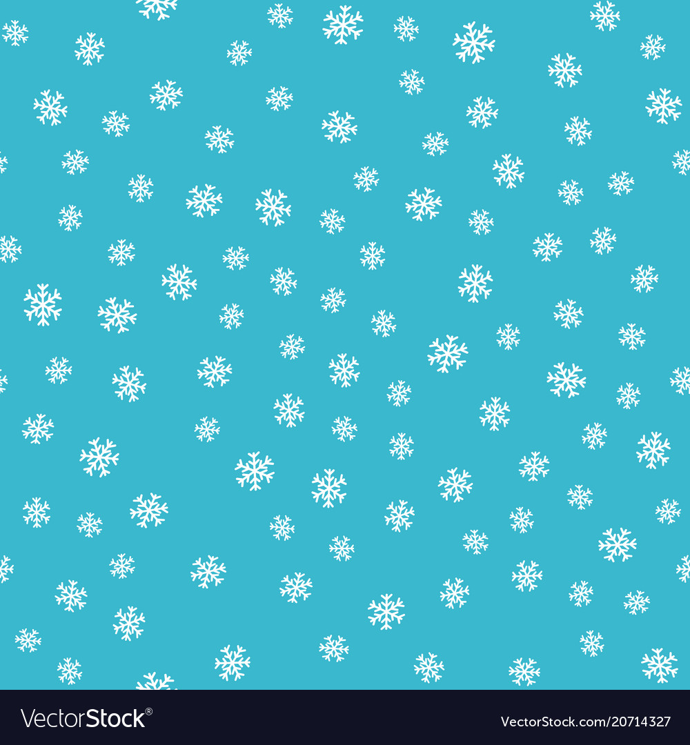 Seamless pattern snowflakes on blue background Vector Image