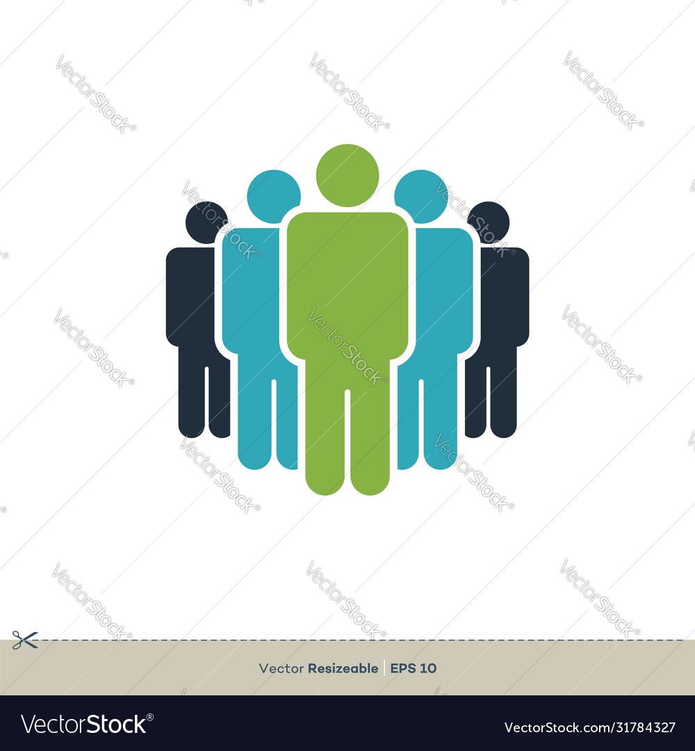 Teamwork icon logo template design eps 10 Vector Image