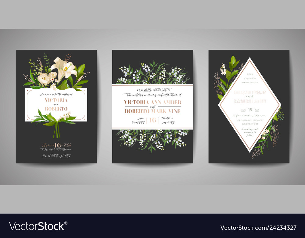 Wedding invitation floral invite rsvp card design vector image Wedding invitation floral invite rsvp card design