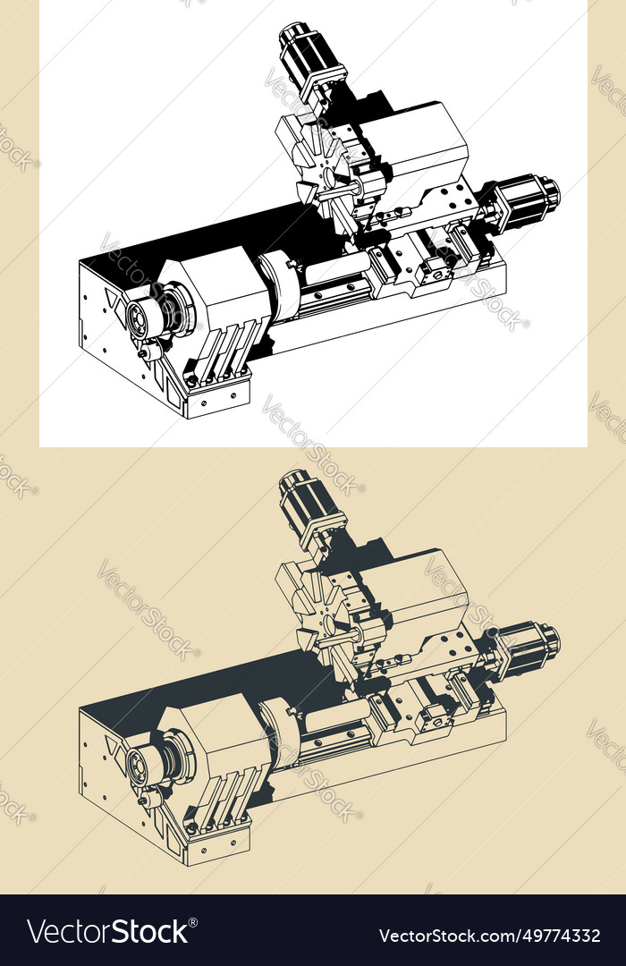 Cnc lathe machine Royalty Free Vector Image - VectorStock