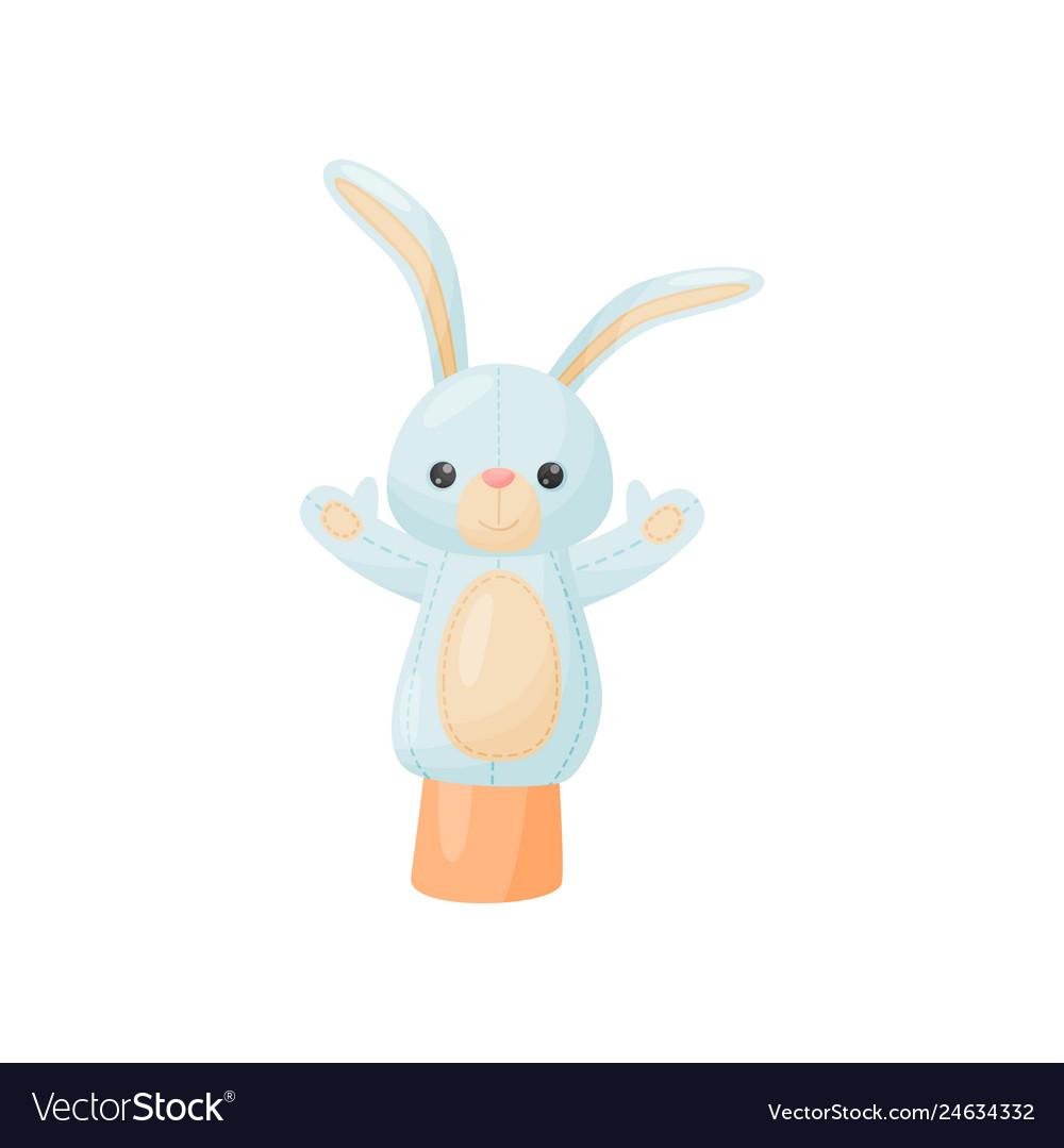 Doll hare on hand white background