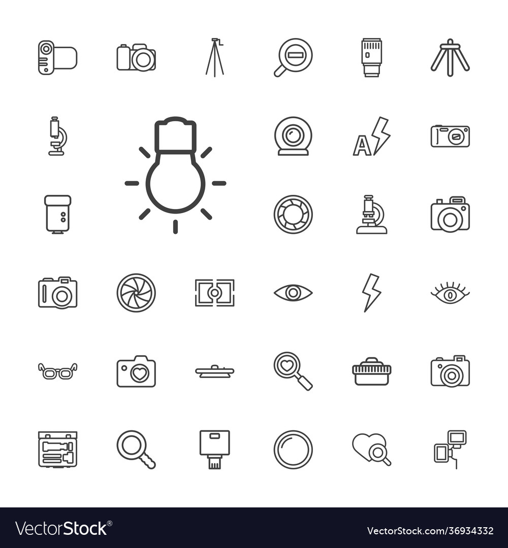 Lens icons Royalty Free Vector Image - VectorStock