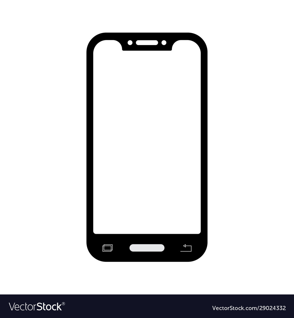 Mobile phone with a blank screen and flat style