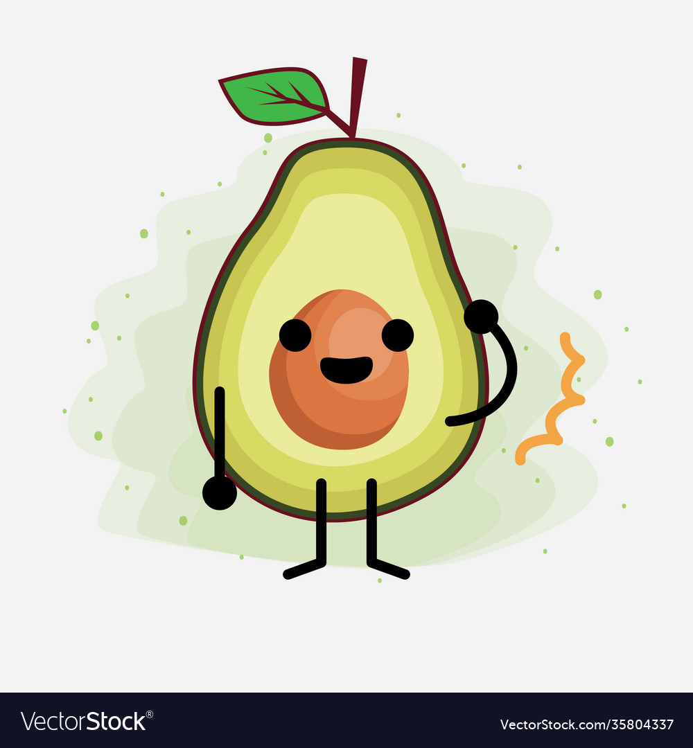 Avocado cute character Royalty Free Vector Image