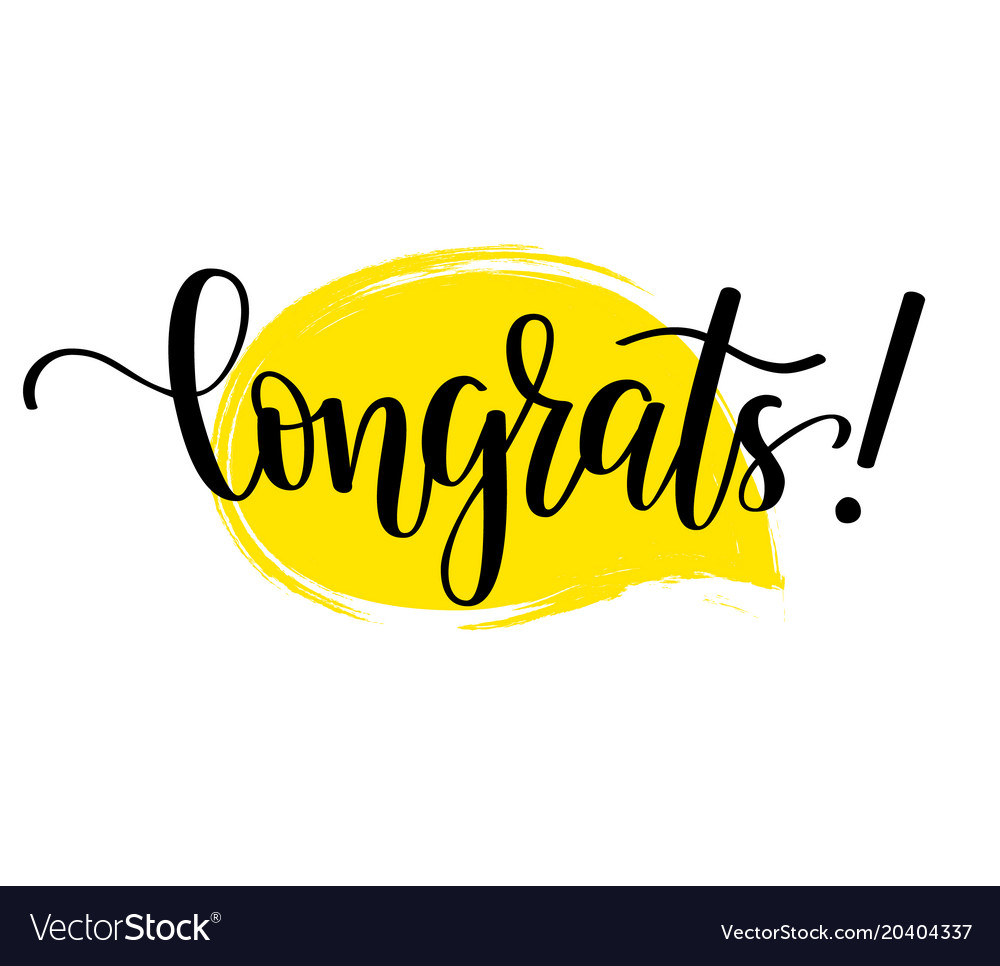 Congrats lettering design Royalty Free Vector Image