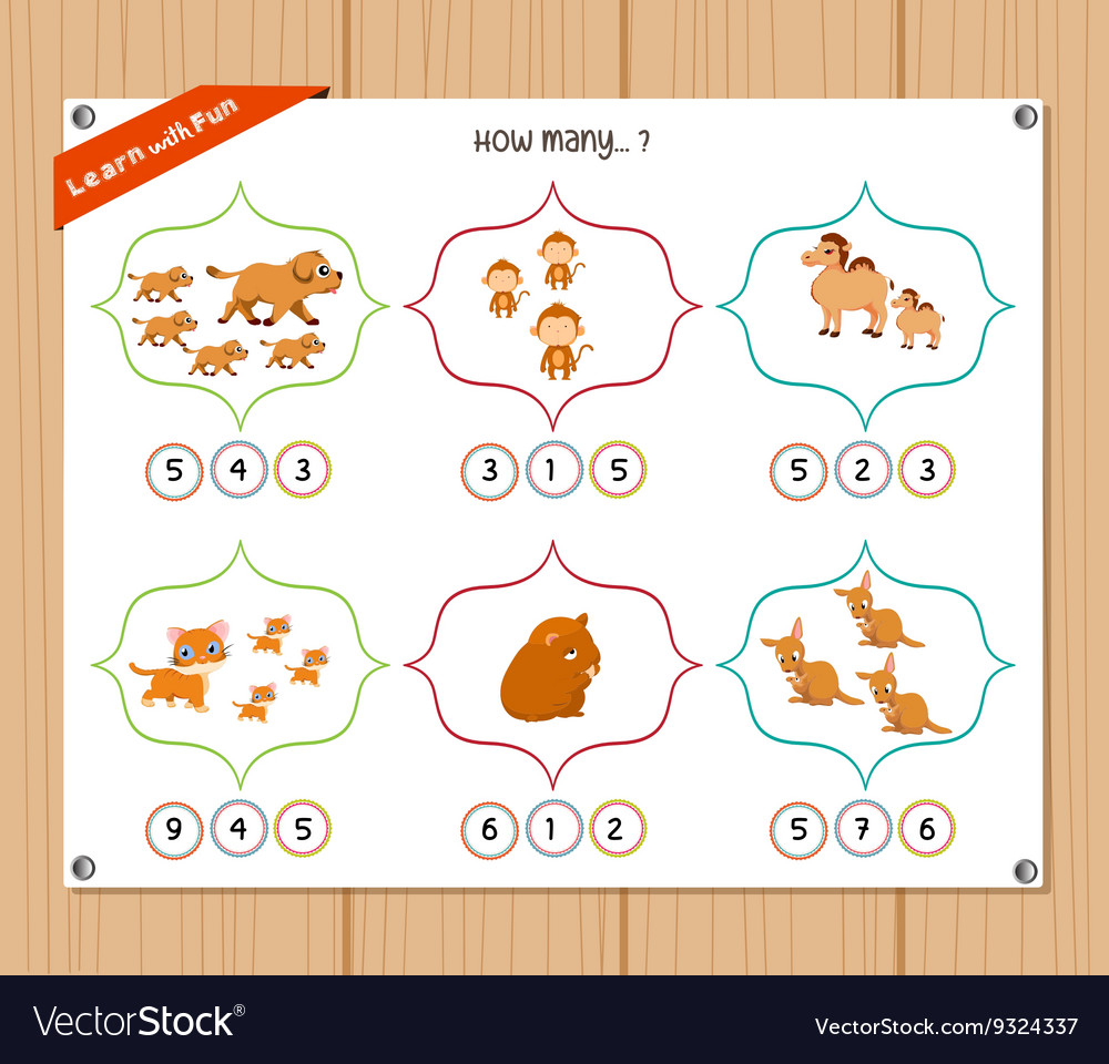 Counting object for kids - education worksheet