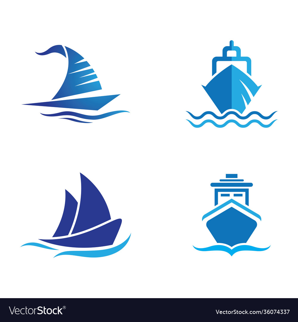 Cruise ship logo images Royalty Free Vector Image