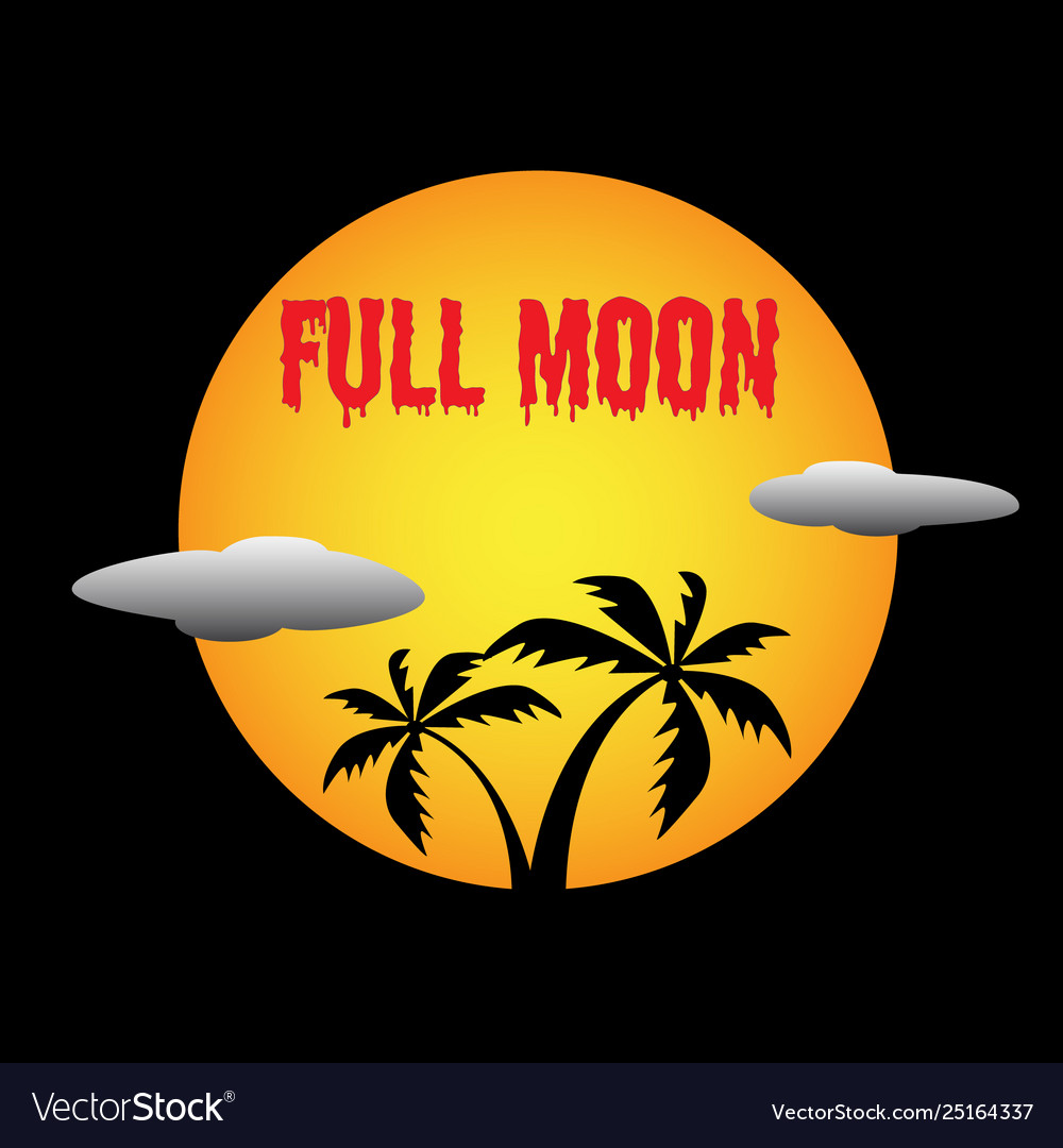 Full moon bloody text word design